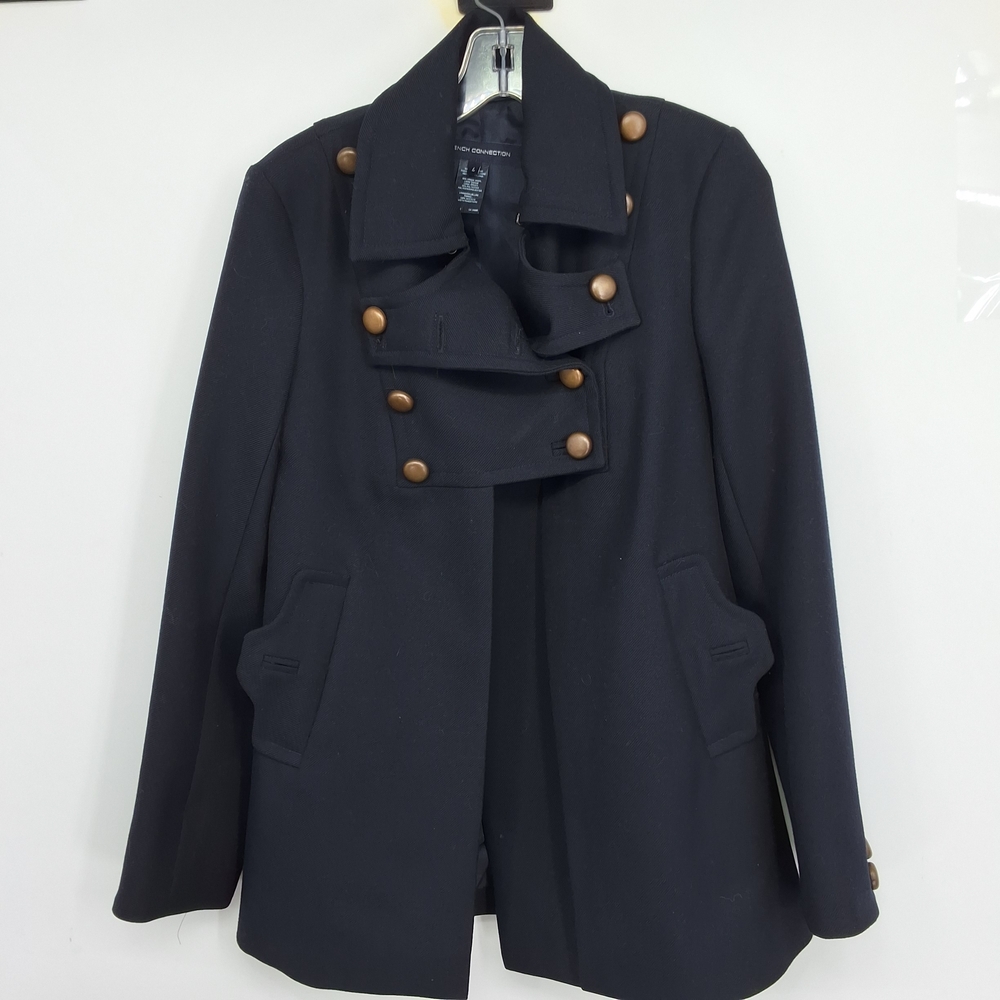 French Connection Sz 4 Dark Blue Peacoat with Buttons